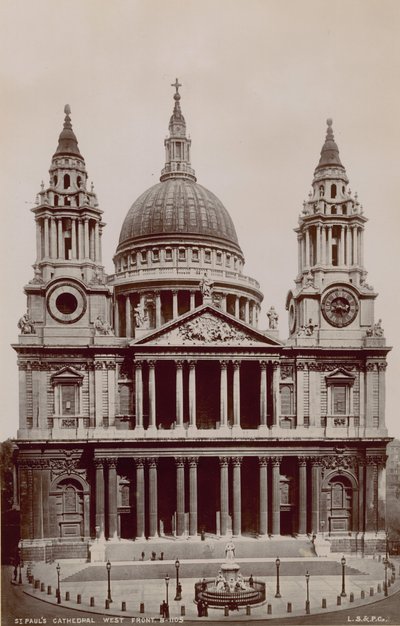 Ansichtkaart van de westelijke voorzijde van St. Paul